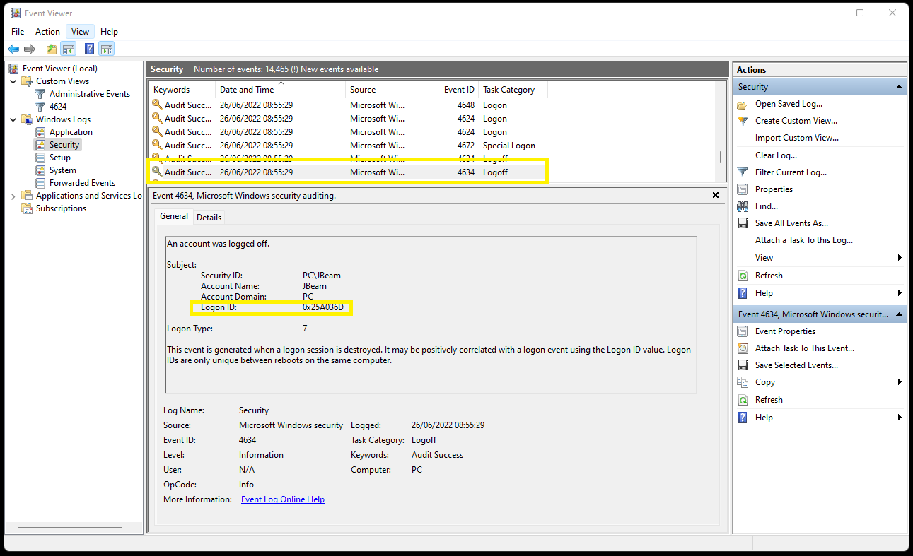 Windows Artifacts - Logon Events - source page 91