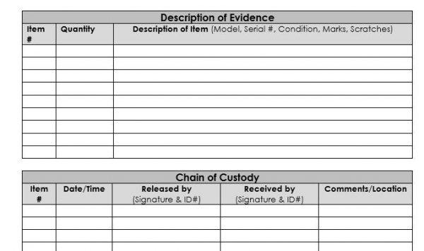 Chain of Custody - source page 52
