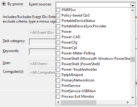 Windows Event Logs - source page 33