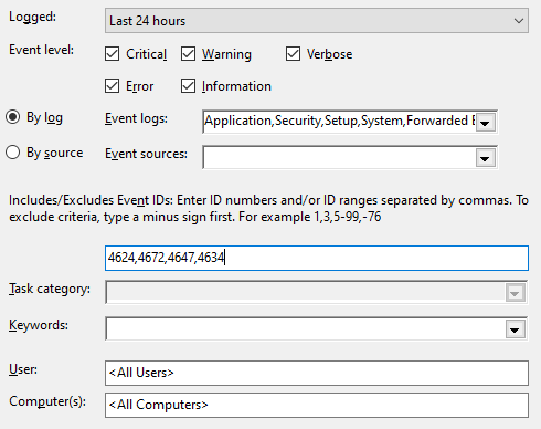 Windows Event Logs - source page 35