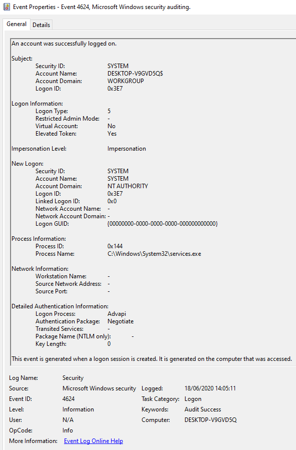 Windows Event Logs - source page 27